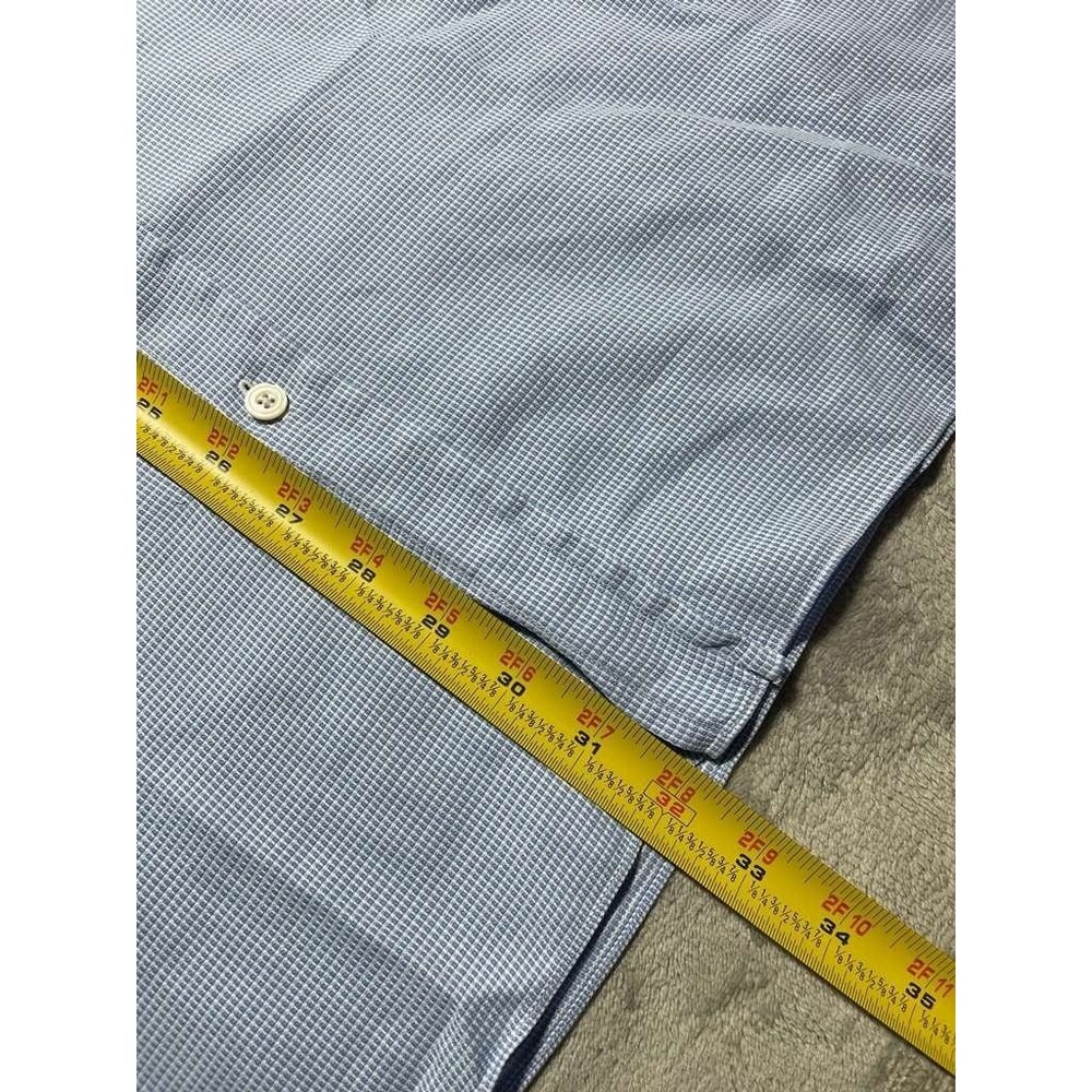 Tom Ford Button Down Shirt Men Size 46/18 XXL Blue Cotton Long Sleeve Dress Top - Picture 4 of 11